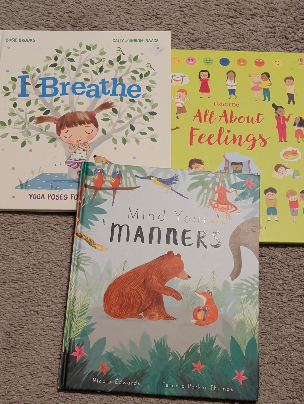 Usborne Book Bundle- Mind Your Manners, All About Feelings, I Breathe